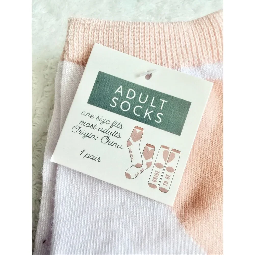 BRIDE white and pink socks